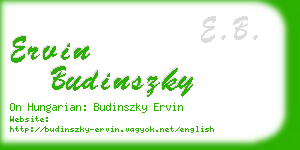 ervin budinszky business card